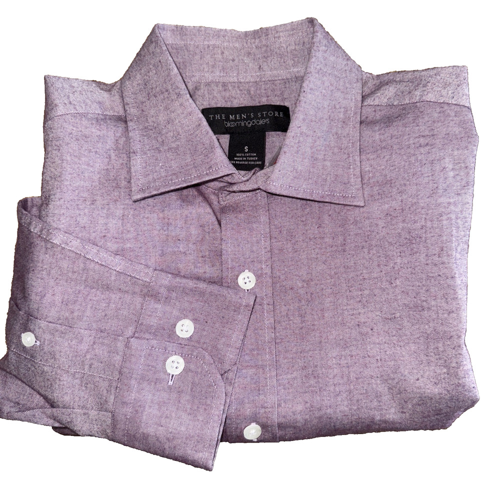 The Men's Store L52813 Mens Heather Purple Brushed Cotton Flannel Shirt Size S